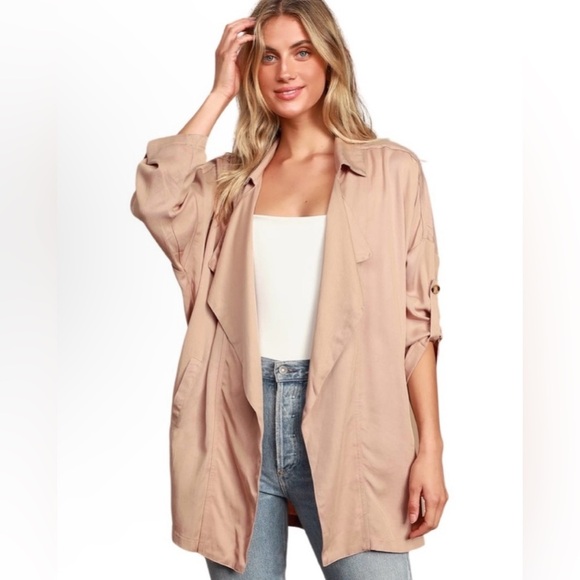 Lulus Lucky Break Blush Oversized Lightweight  Size XL - Picture 1 of 10